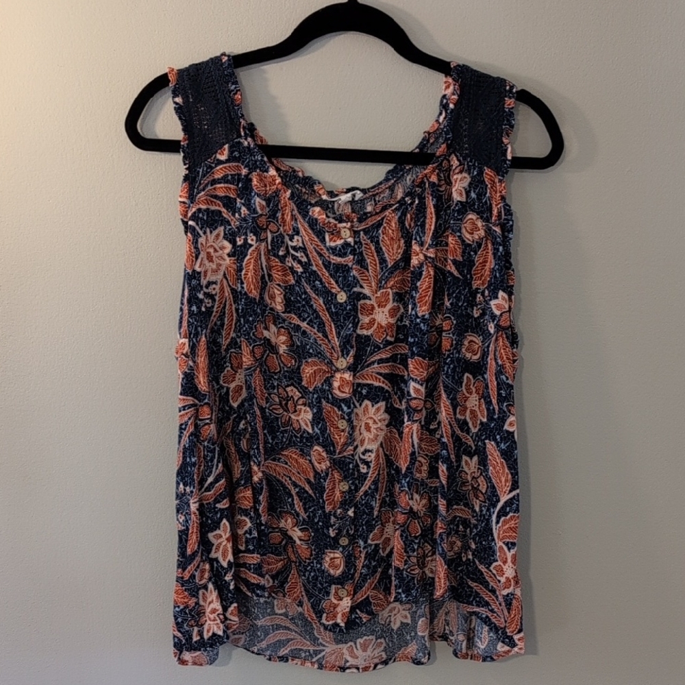 Maurices Red White And Blue Floral Blouse 2x